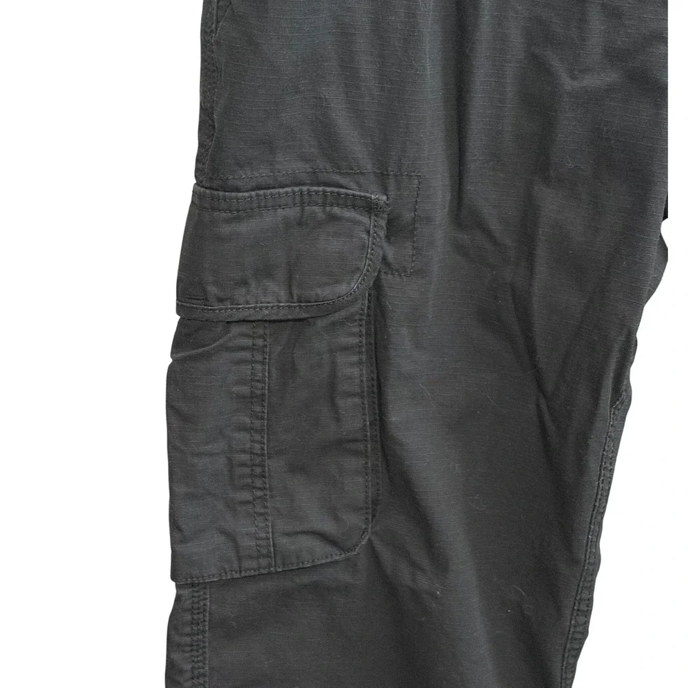 Outdoor Life Black Cargo Pants Extra Zipper Front Pocket Men's Tagged Size 34x34